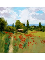 Landschaft mit Mohnblumen