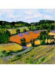 Paysage d'automne avec champs