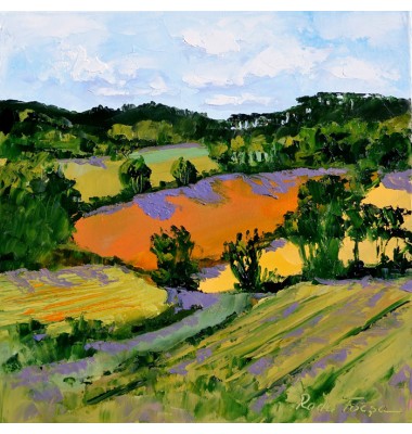 Paysage d'automne avec champs