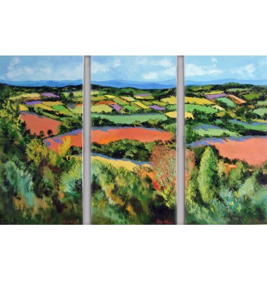 Paysage en patchwork - triptyque