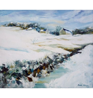 Farm unter dem Schnee in Berval