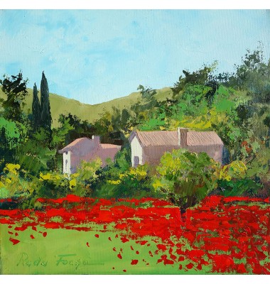 Landschaft mit Mohnblumen