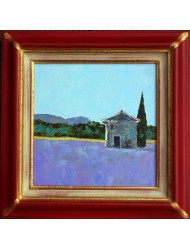 Șopron de piatră &icirc;ntr-un c&acirc;mp de lavandă