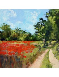 Landschaft mit Mohnblumen