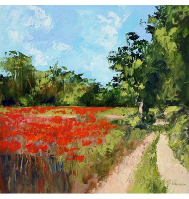 Landschaft mit Mohnblumen