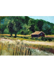 Paysage avec cabanon