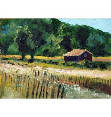 Paysage avec cabanon