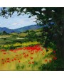 Paysage avec coquelicots