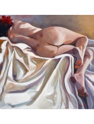 Nud culcat pe un cearceaf